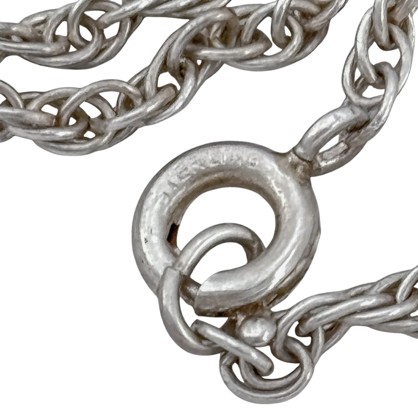 Vintage Sterling Silver 925 Rope Link Chain Necklace 25.5"
