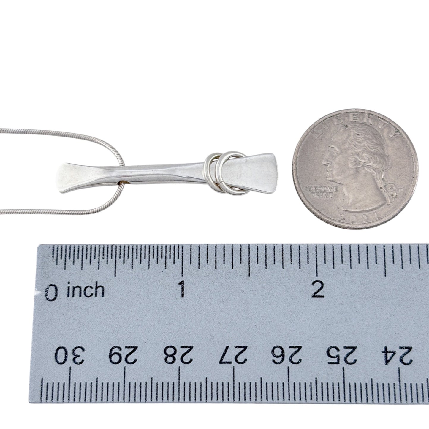 Vintage Sterling Silver 925 Modern Pendant Necklace 16"
