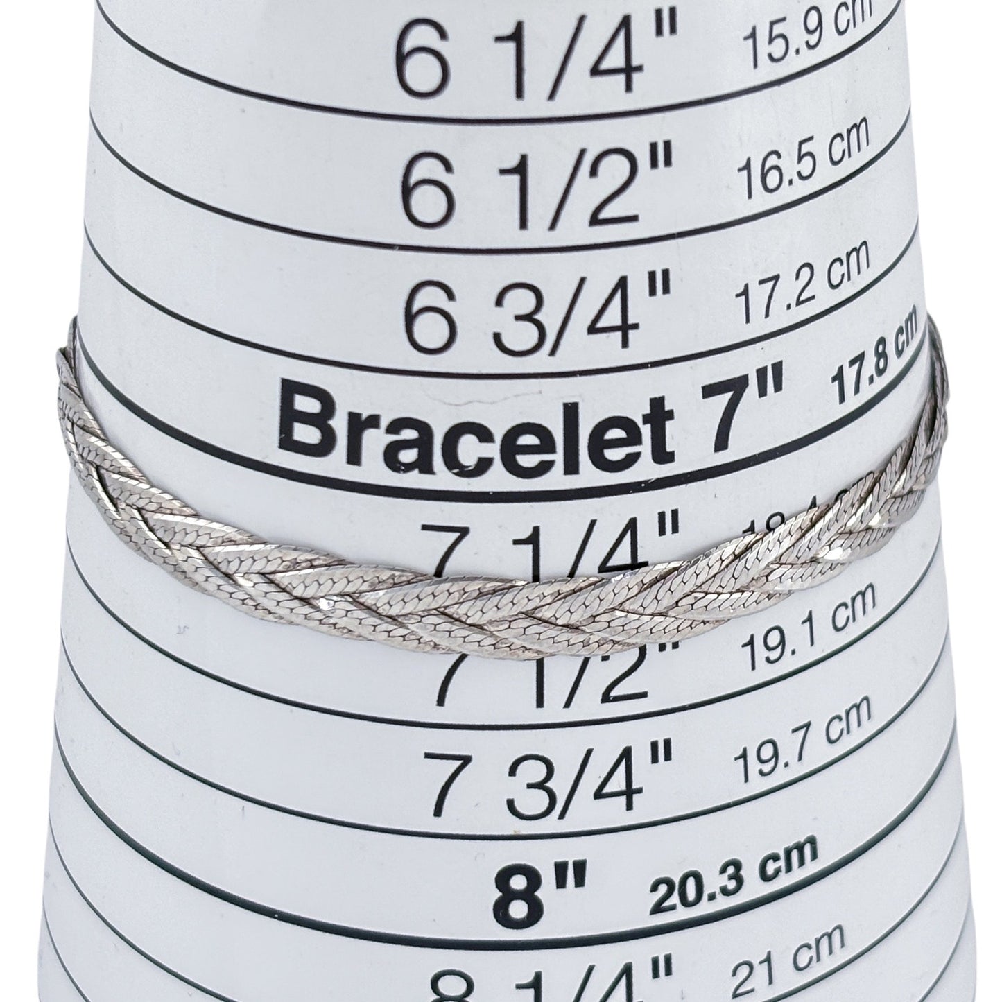 Vintage Italian Sterling Silver 925 Braided Chain Bracelet 7.5"
