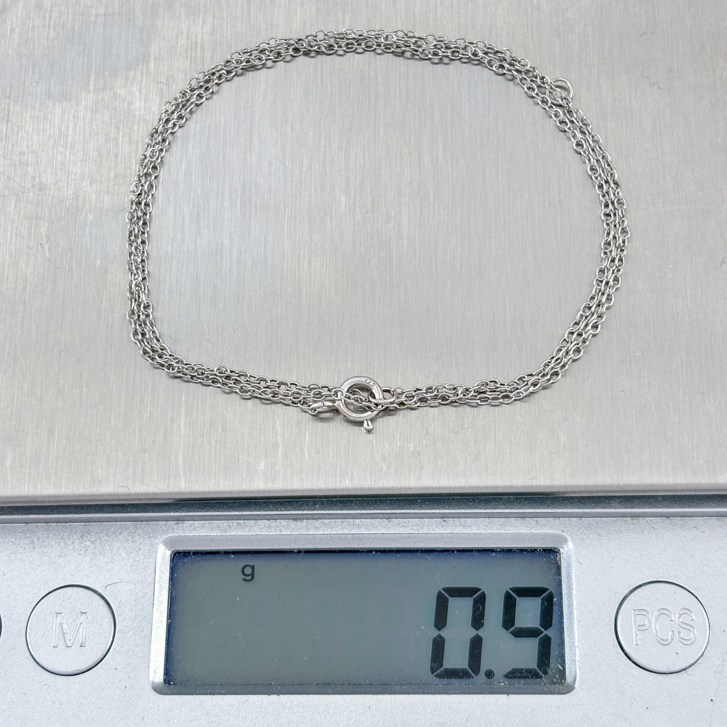 Vintage Sterling Silver 925 Cable Link Chain Necklace 17"-19"