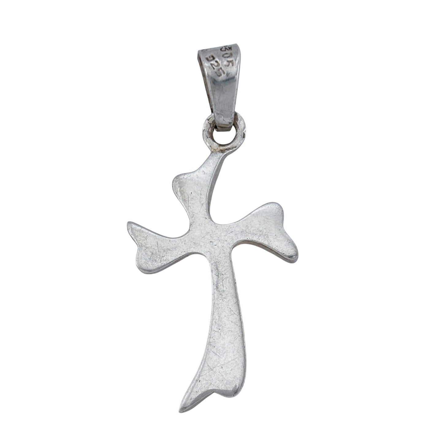Vintage Sterling Silver 925 Organic Cross Pendant