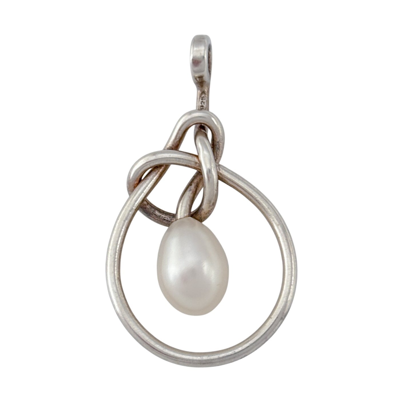 Vintage Sterling Silver 925 Pearl Knot Pendant