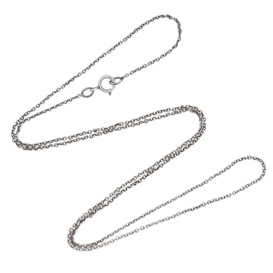 Silver chain necklace on a white background