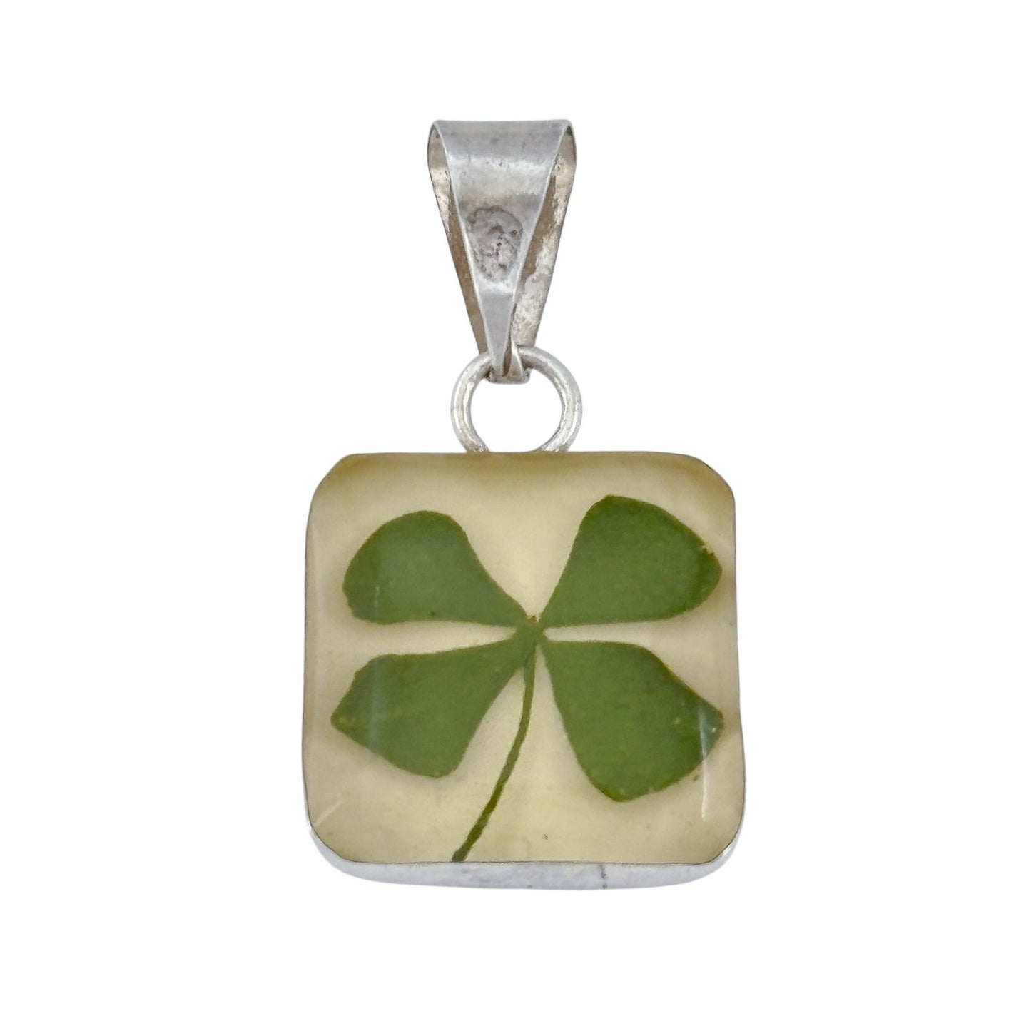 Vintage Sterling Silver 925 Four Leaf Clover Pendant