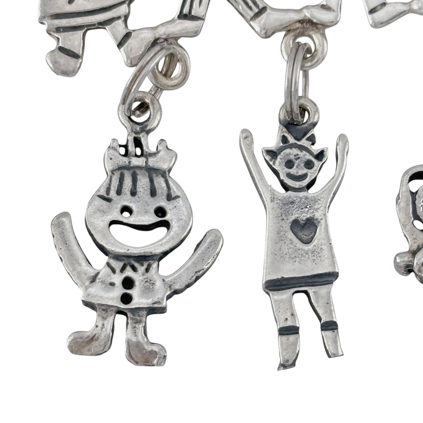 Vintage Sterling Silver 925 School Children Charm Brooch