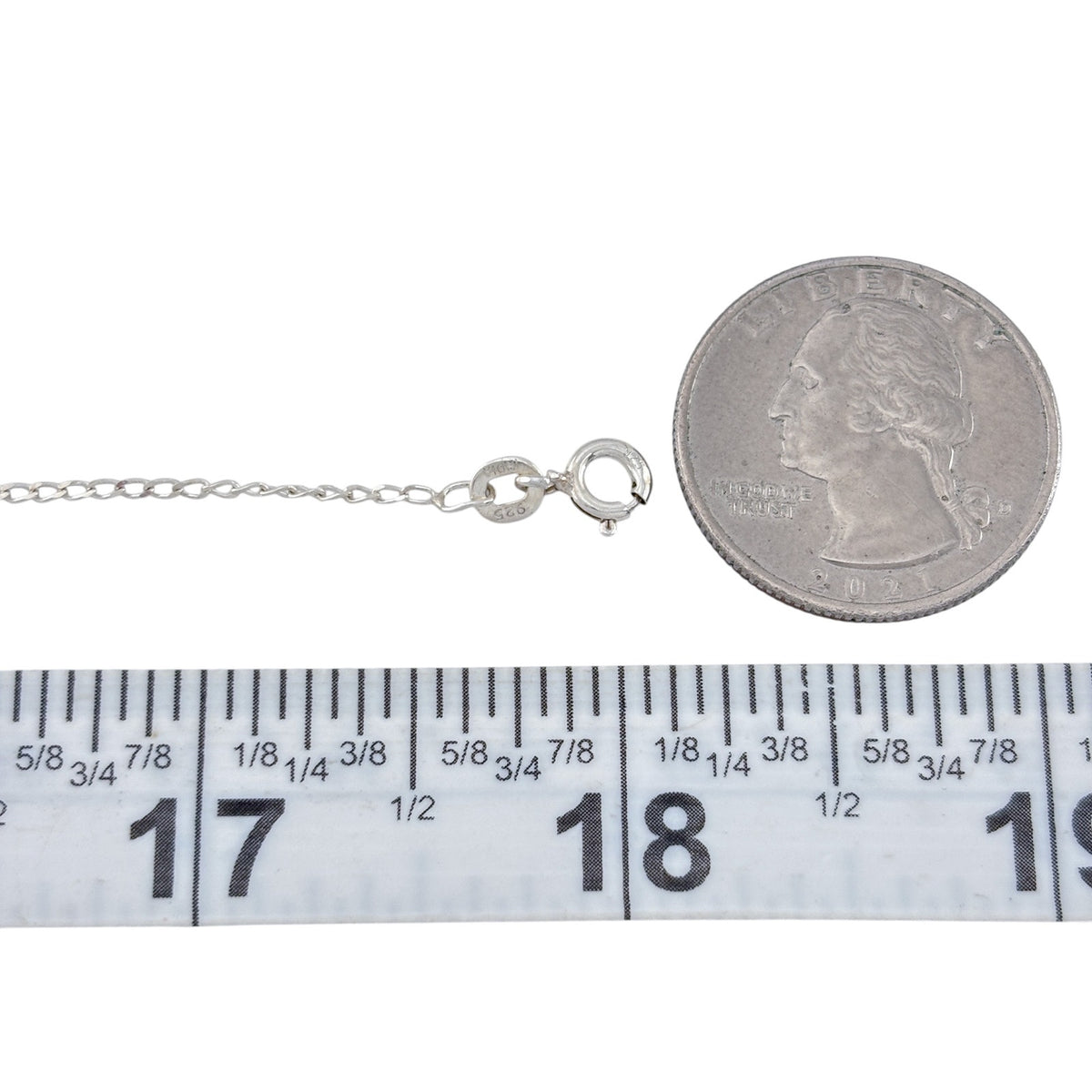 Vintage Sterling Silver 925 Curb Link Chain Necklace 18"