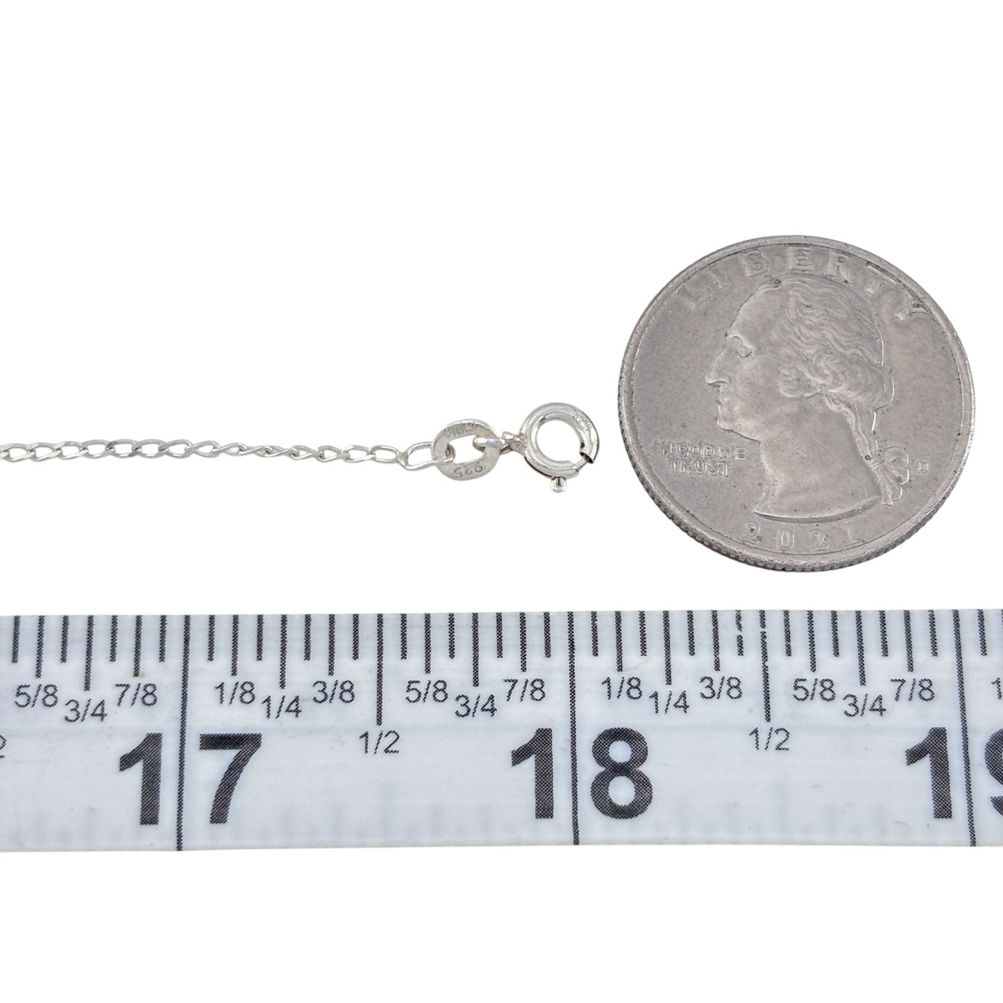 Vintage Sterling Silver 925 Curb Link Chain Necklace 18"