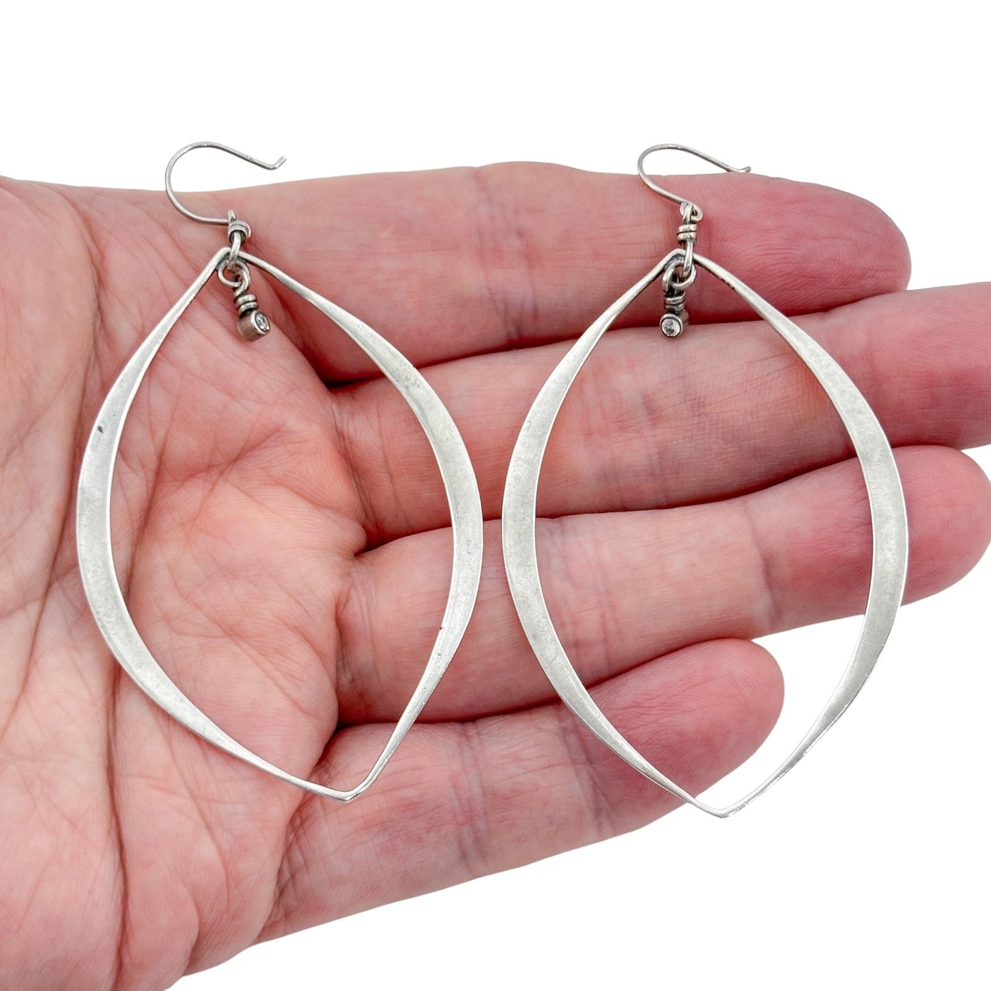 Vintage Sterling Silver 925 Cubic Zirconia Teardrop Earrings