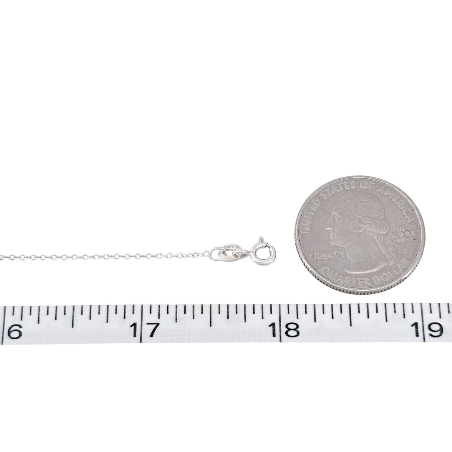 Vintage Sterling Silver 925 Delicate Cable Chain Necklace 18"