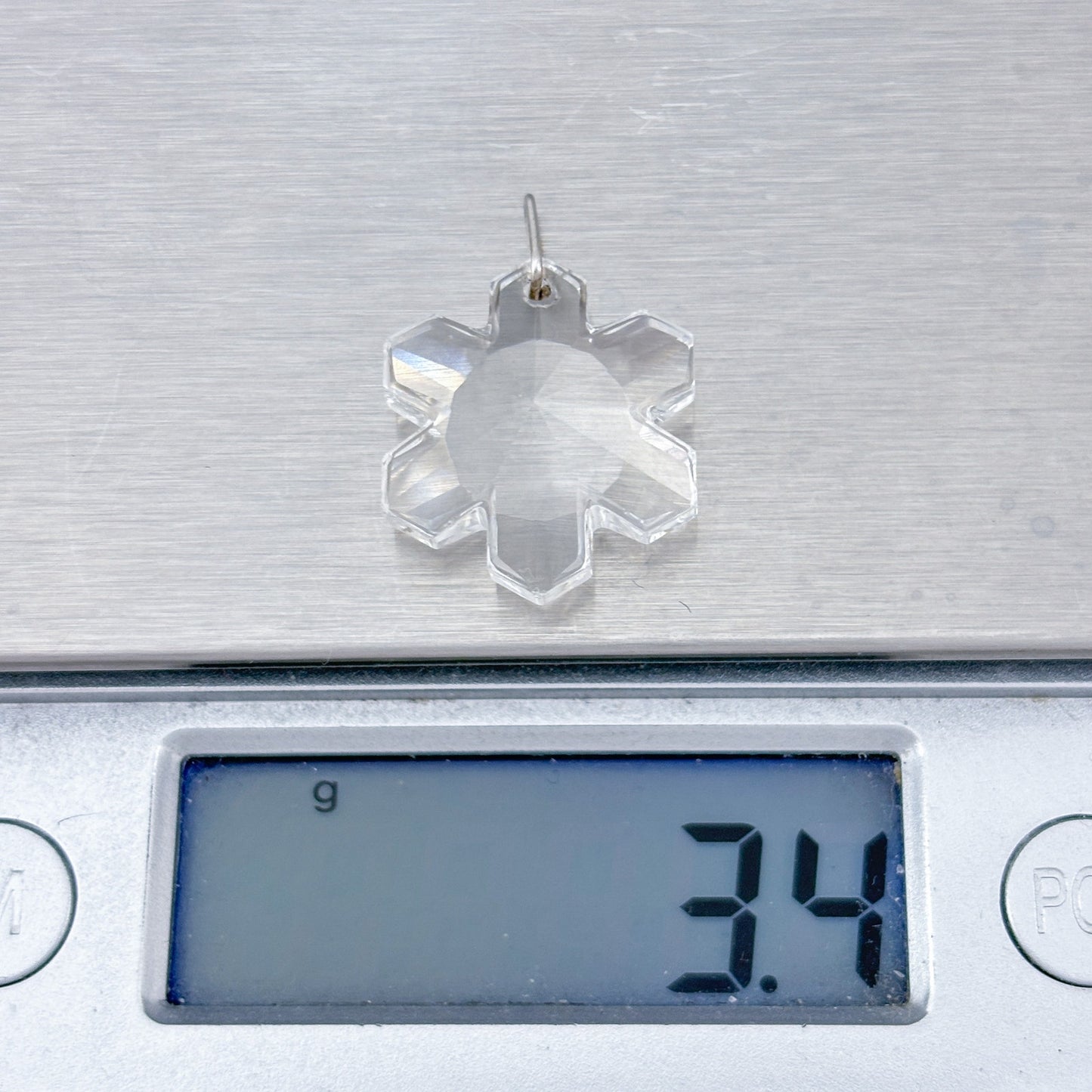 Vintage Sterling Silver 925 Crystal Snowflake Pendant