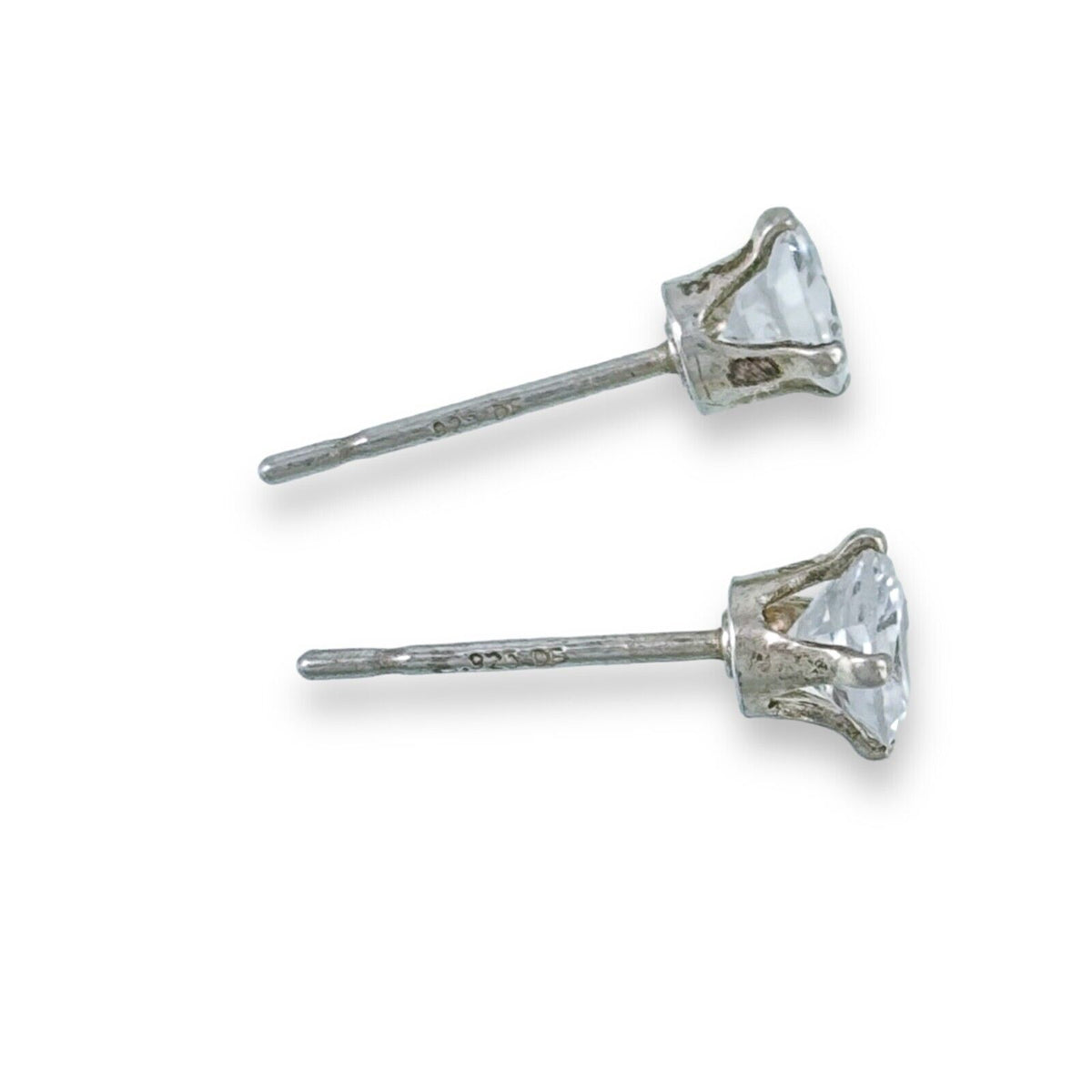Vintage Sterling Silver 925 Cubic Zirconia Stud Earrings