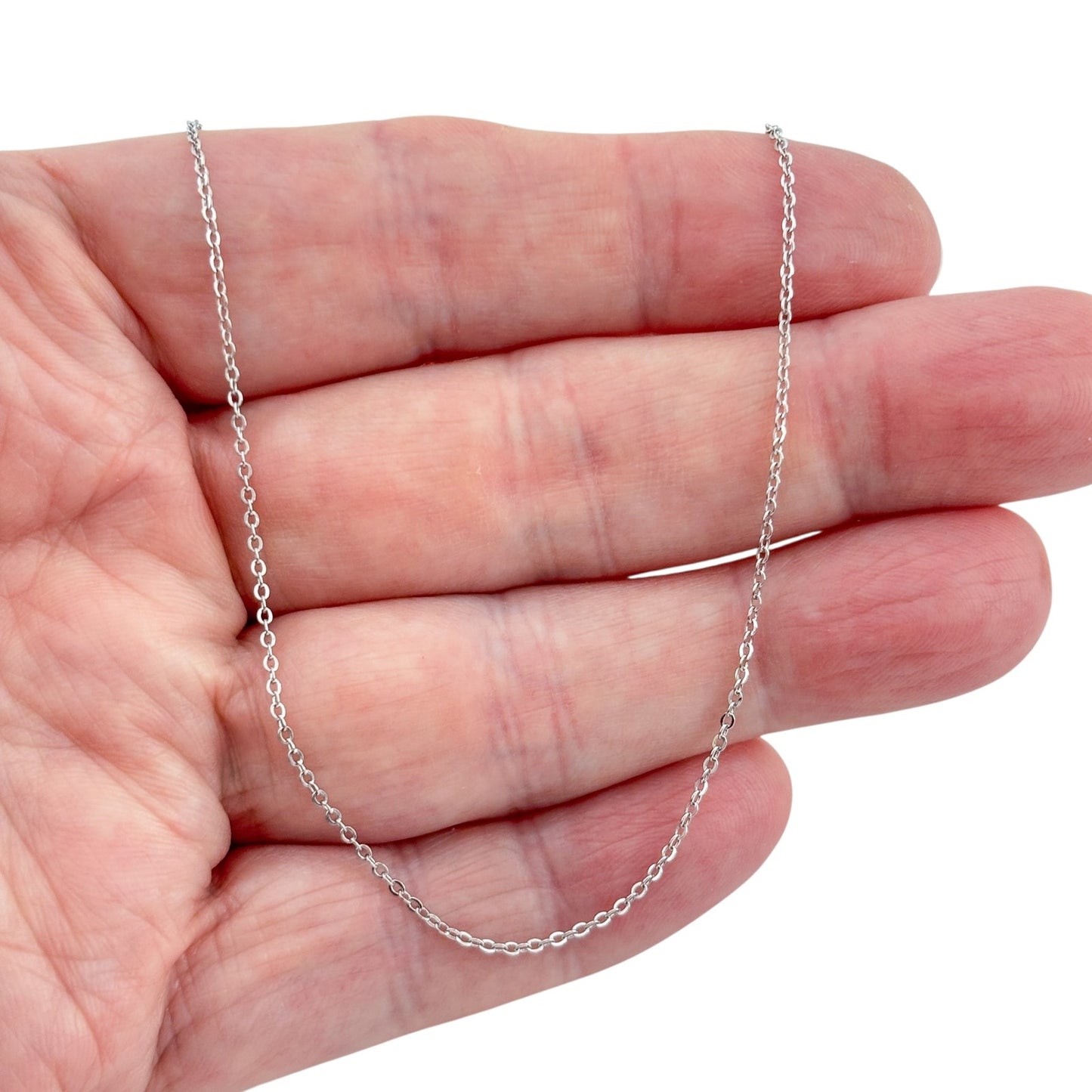 Vintage Sterling Silver 925 Cable Link Chain Necklace 18"