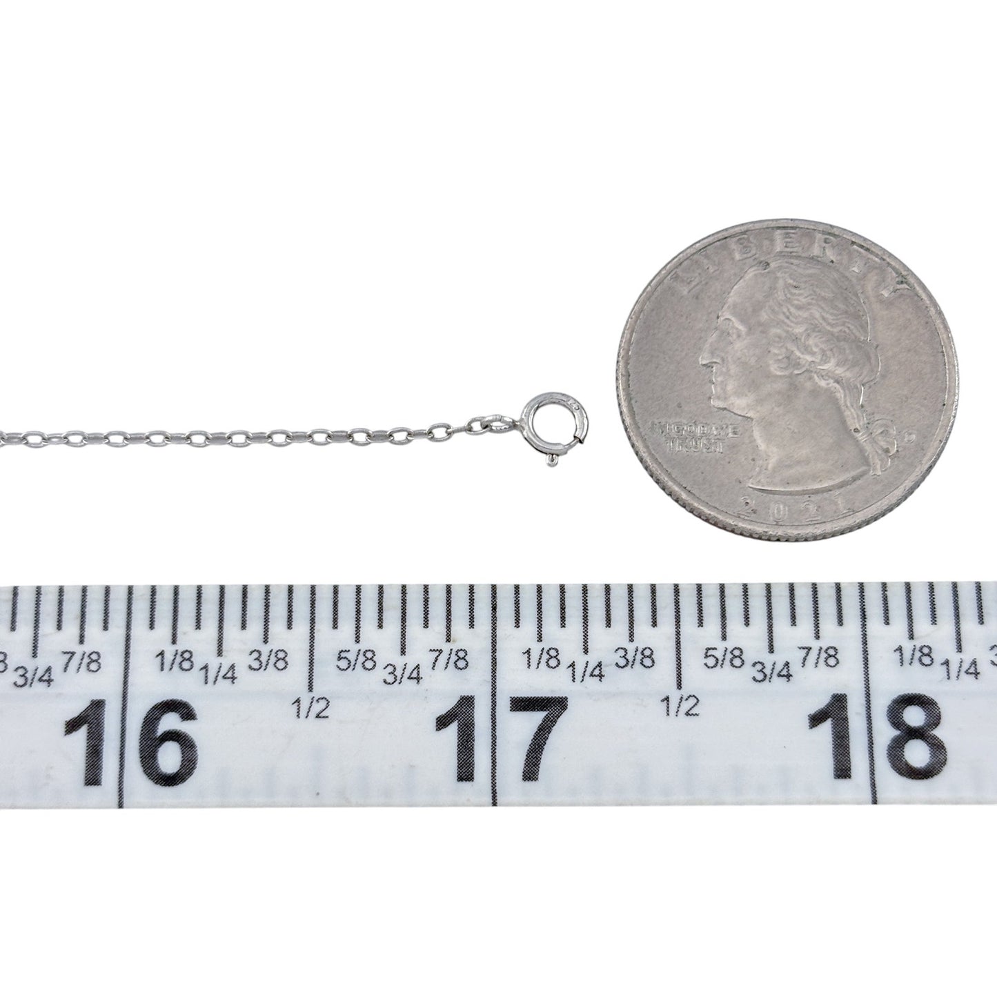 Vintage Sterling Silver 925 Cable Link Chain Necklace 15.5"-17"