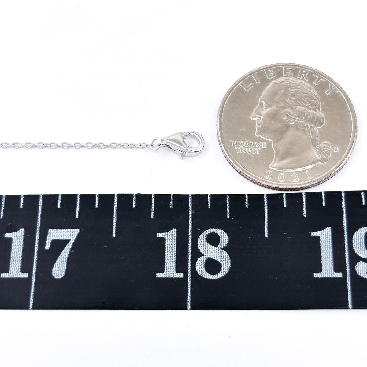 Vintage Sterling Silver 925 Cable Chain Necklace 17”-18”