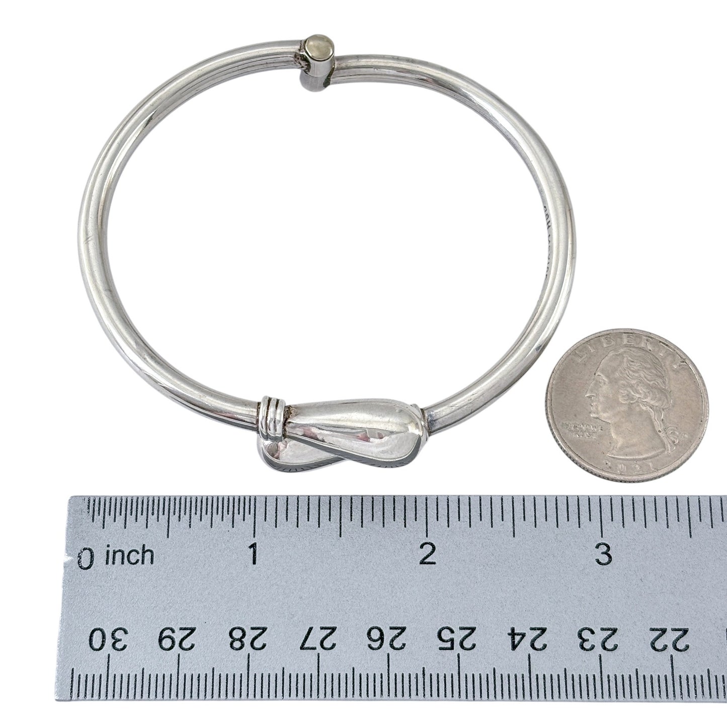 Vintage Mexican Sterling Silver 925 Teardrop Tip Crossover Bracelet 7.5"