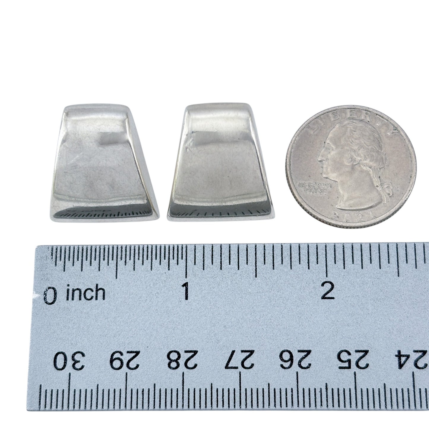 Vintage Sterling Silver 925 Trapezoid Earrings