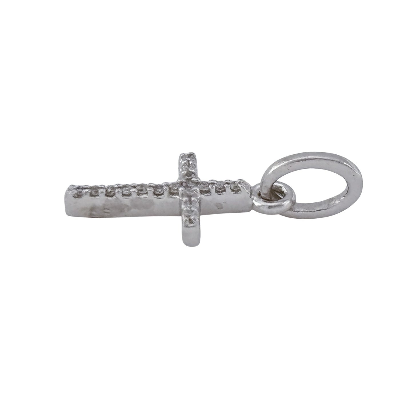 Vintage Sterling Silver 925 Diamond 0.09ctw Cross Pendant