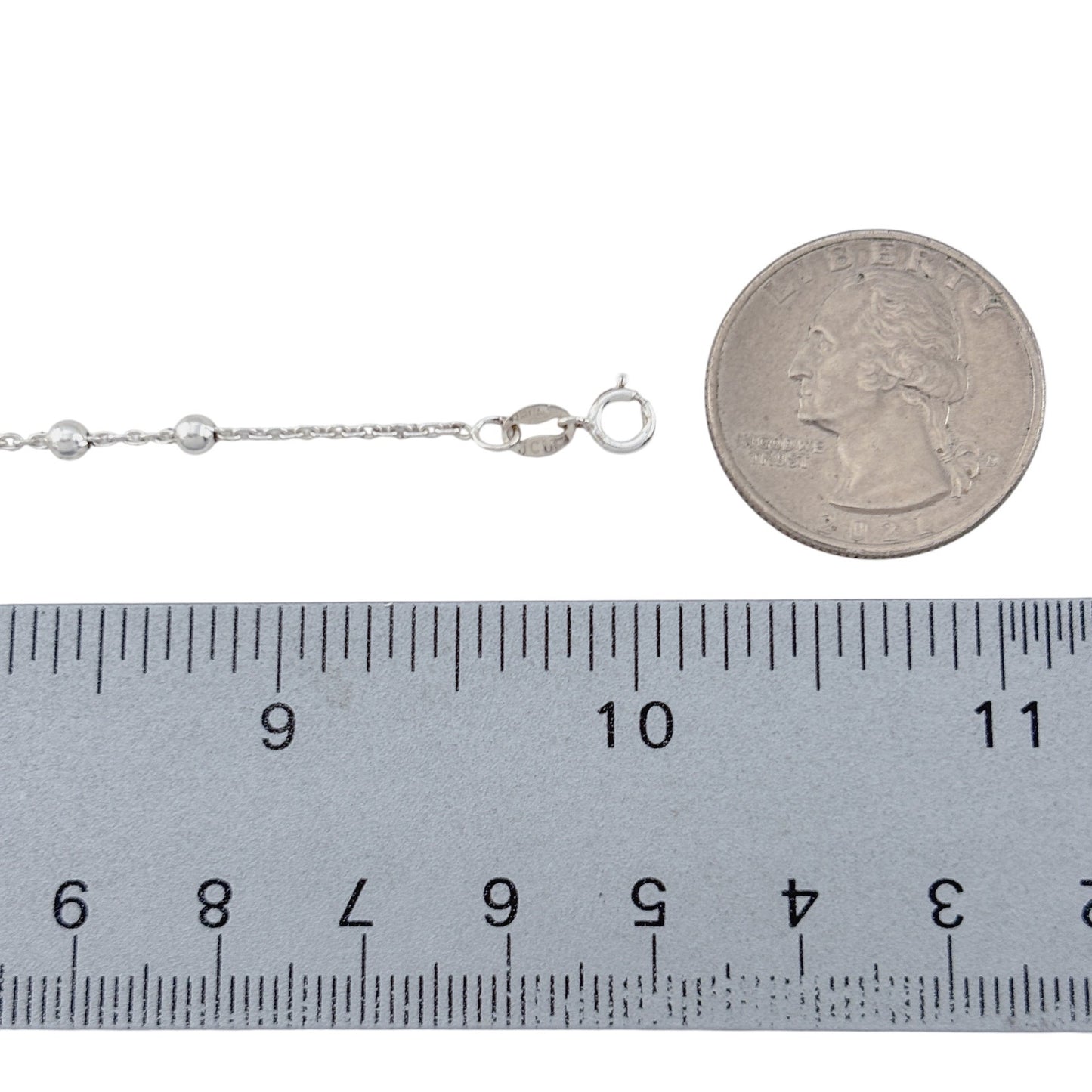 Vintage Italian Sterling Silver 925 Beaded Anklet 10"