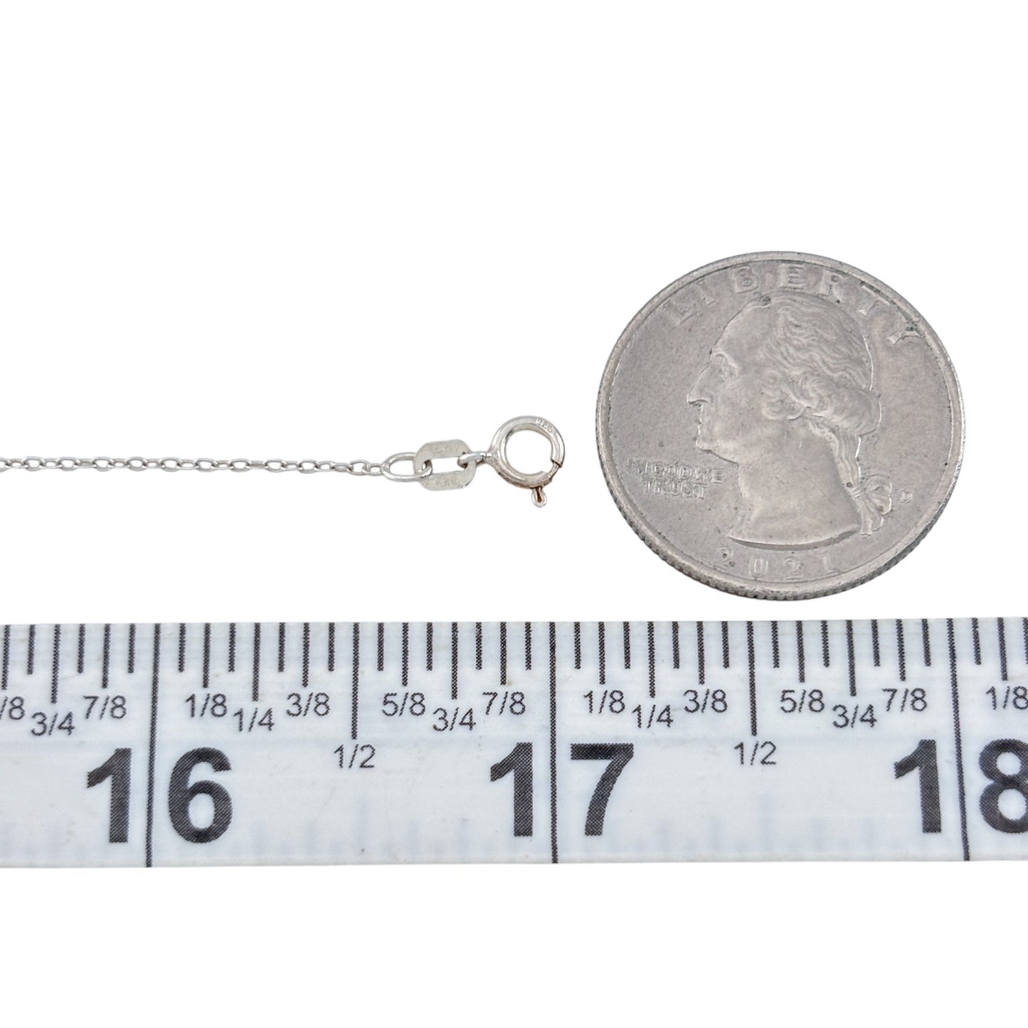 Vintage Sterling Silver 925 Cable Link Chain Necklace 17"