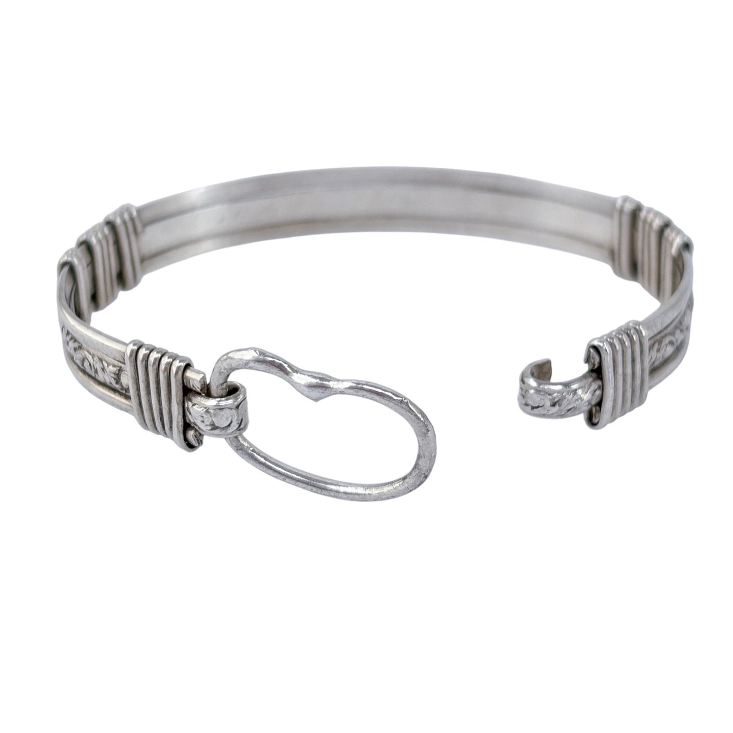 Vintage Sterling Silver 925 Heart Link Design Bracelet 6.25"