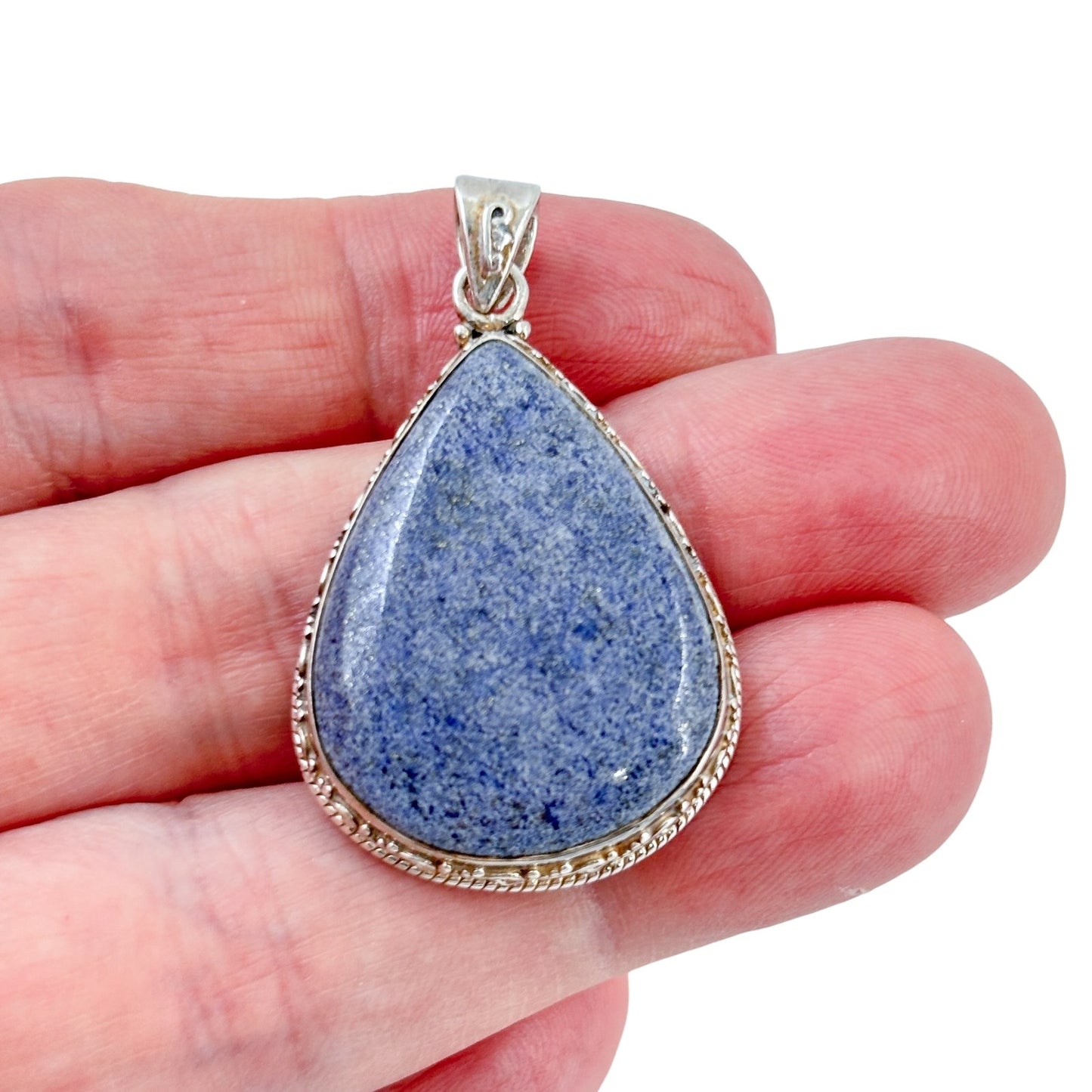 Vintage Sterling Silver 925 Denim Lapis Lazuli Pendant