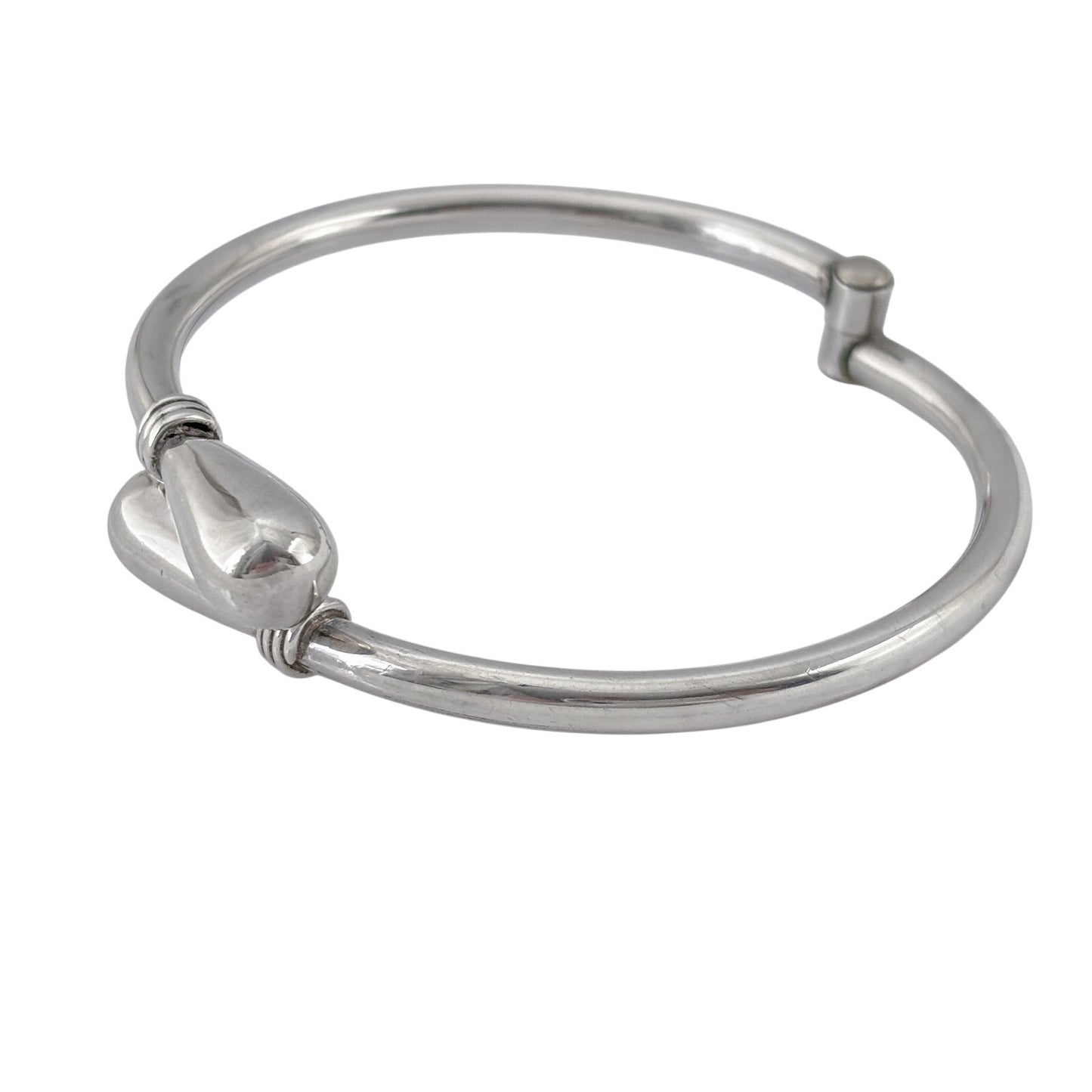 Vintage Mexican Sterling Silver 925 Teardrop Tip Crossover Bracelet 7.5"