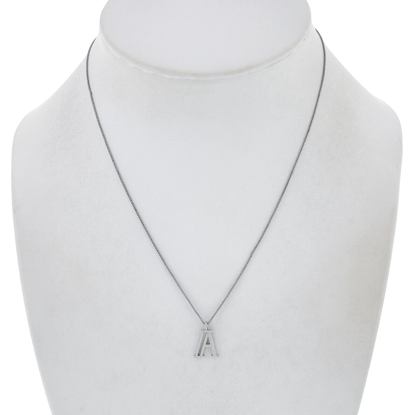 Vintage Silver-Tone Letter “A” Pendant Necklace 30"-33"