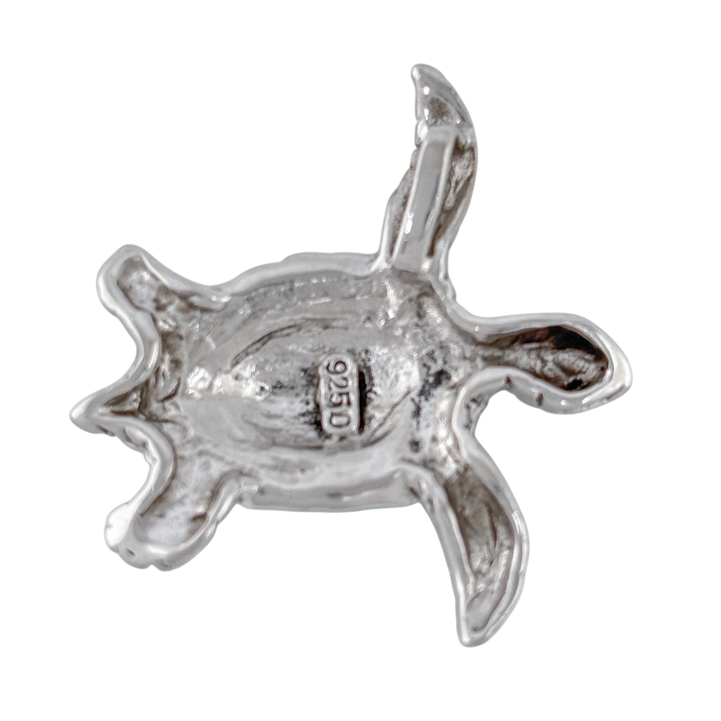 Vintage Sterling Silver 925 Opal Inlay Sea Turtle Pendant