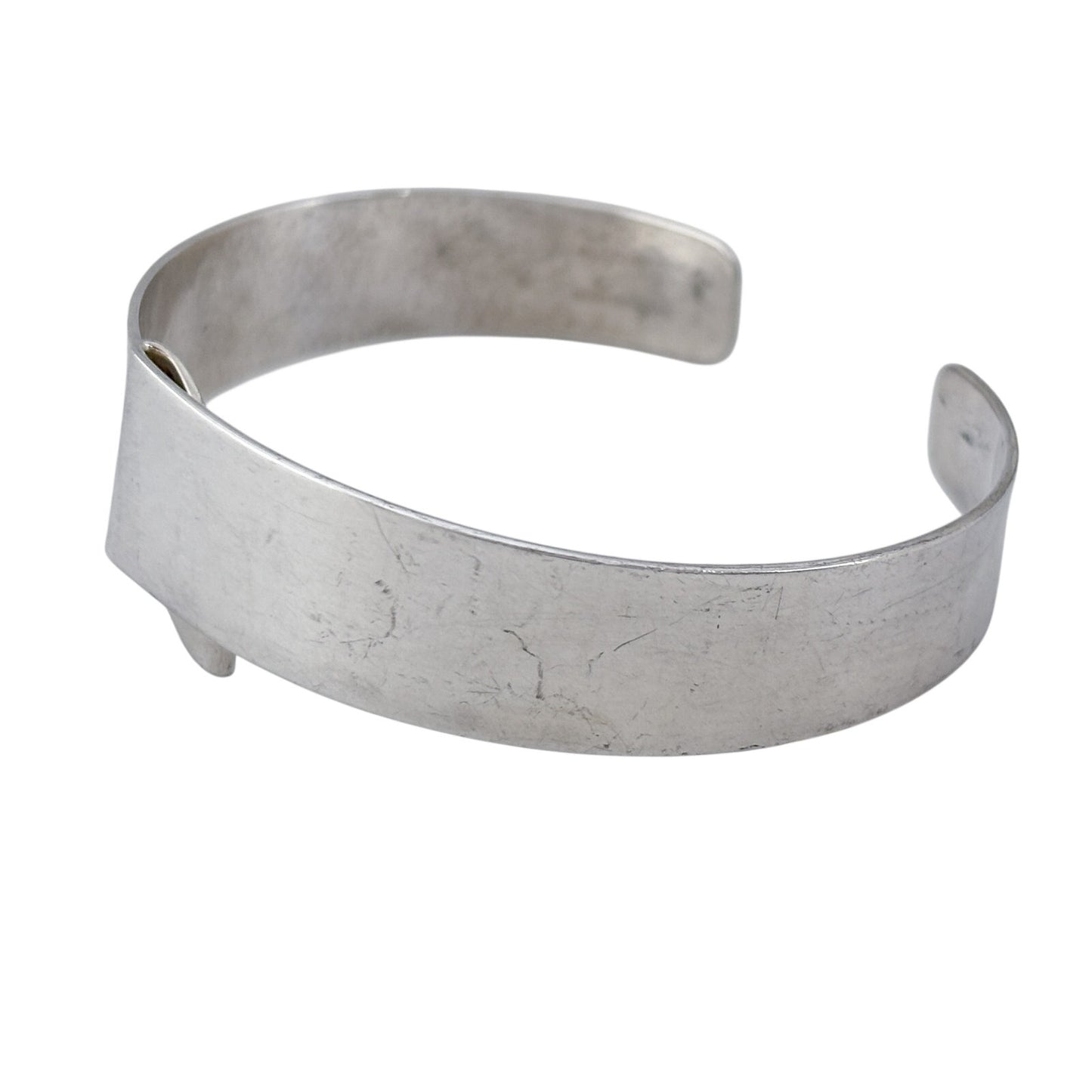 Vintage Sterling Silver 925 Wide Cuff Bracelet 6.5"