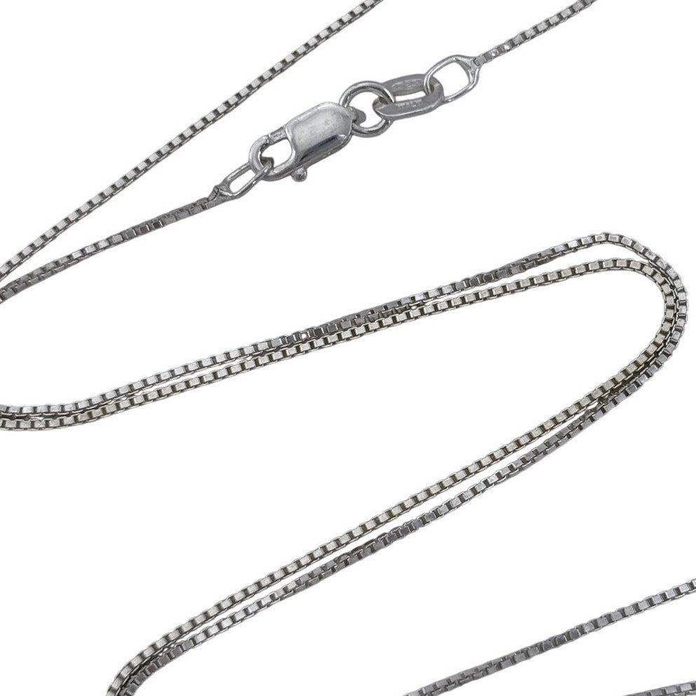 Vintage Italy Sterling Silver 925 Box Link Chain Necklace 18"