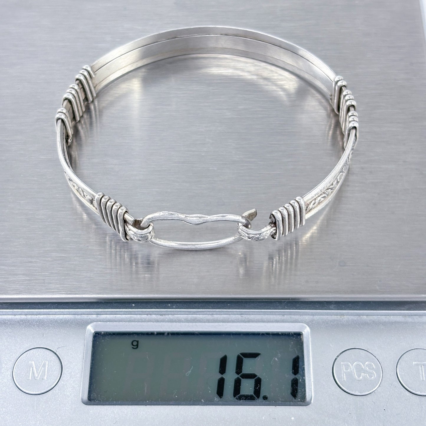 Vintage Sterling Silver 925 Heart Link Design Bracelet 6.25"