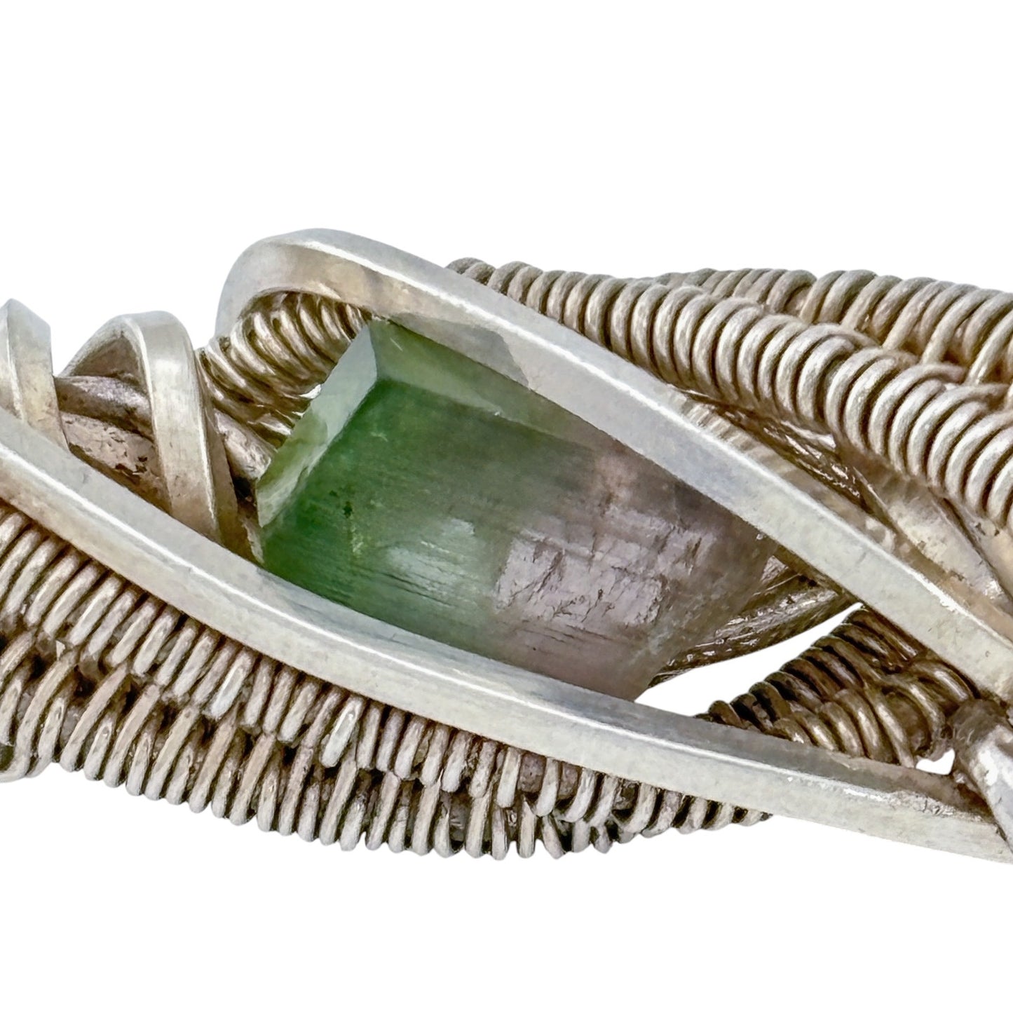 Vintage Sterling Silver 925 Watermelon Tourmaline Pendant
