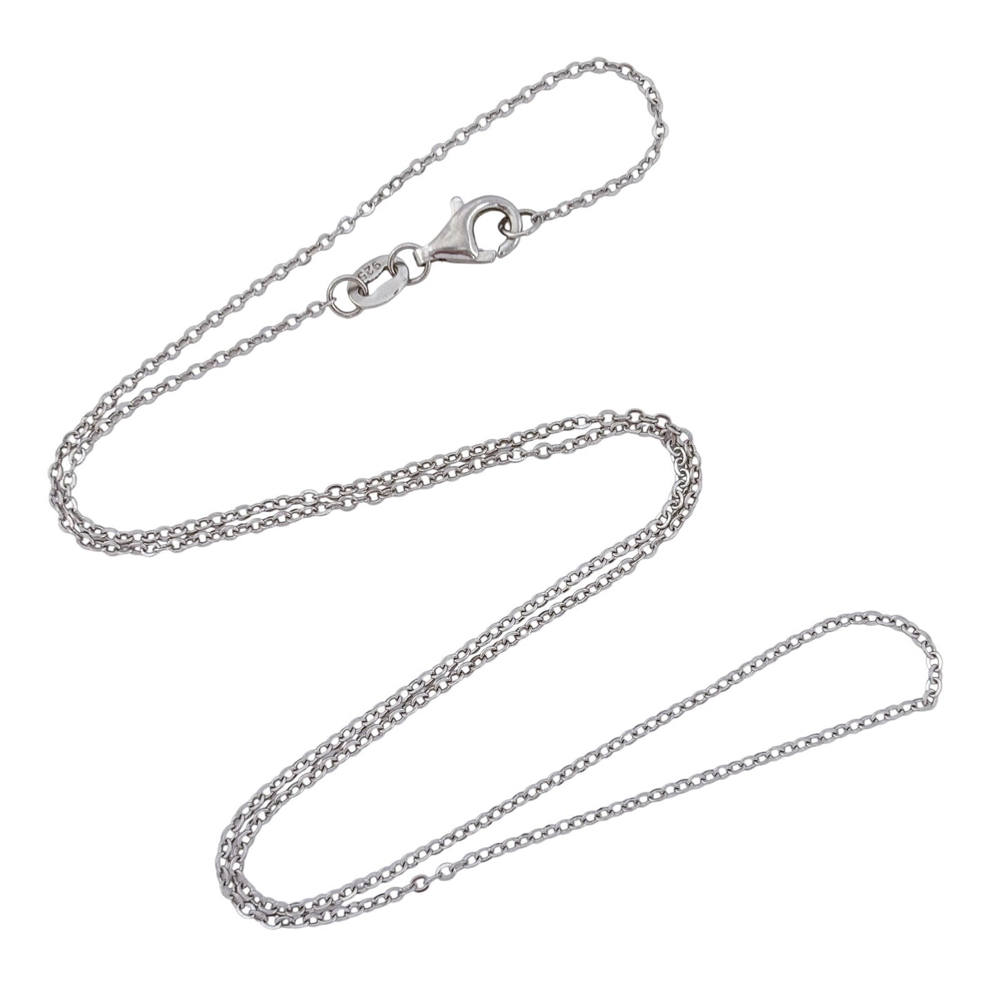 Vintage Sterling Silver 925 Cable Link Chain Necklace 18"