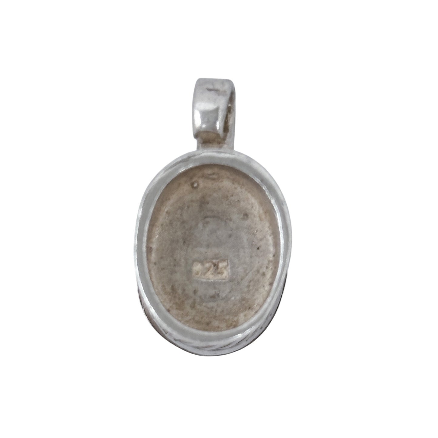 Vintage Sterling Silver 925 Black Garnet Pendant