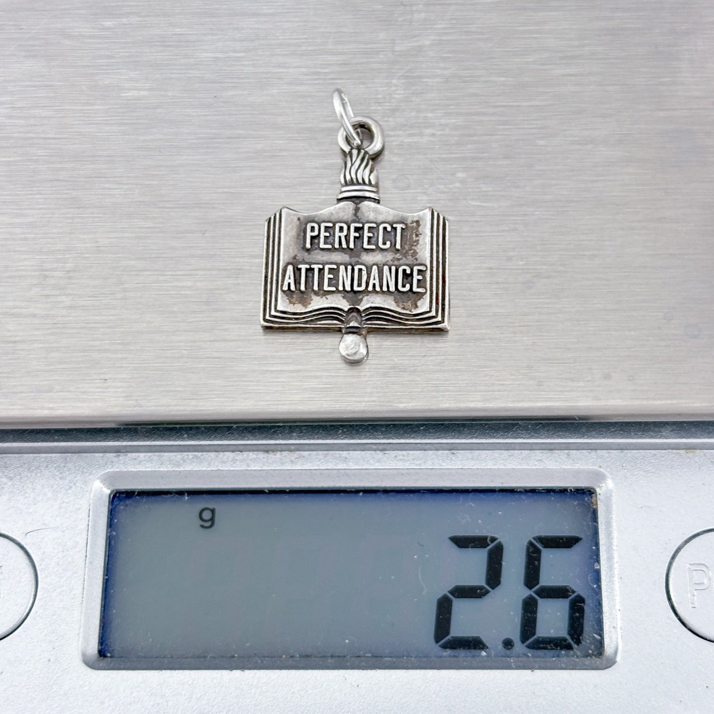 Vintage Sterling Silver 925 ABWA Perfect Attendance Book Charm
