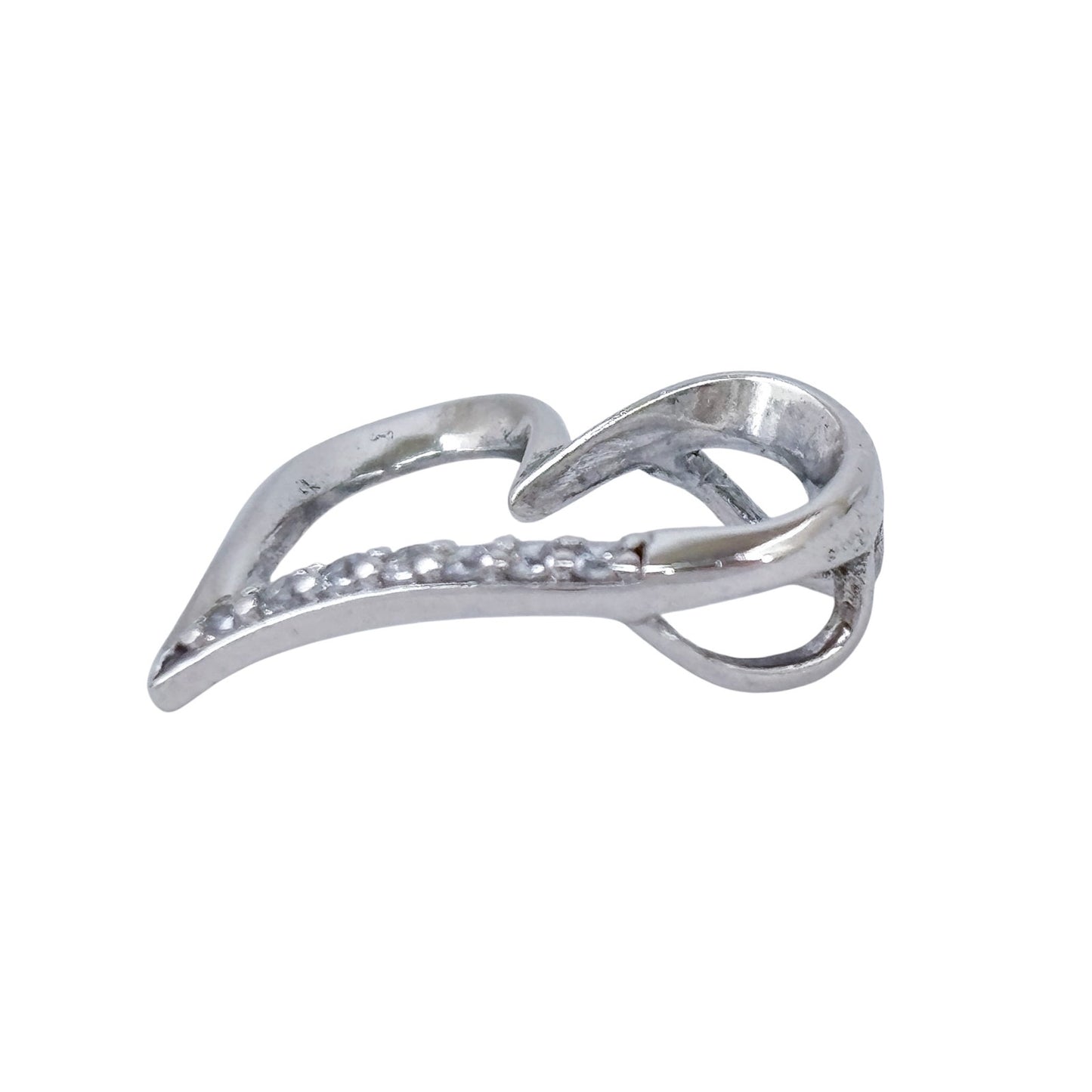 Vintage Sterling Silver 925 Cubic Zirconia Heart Pendant