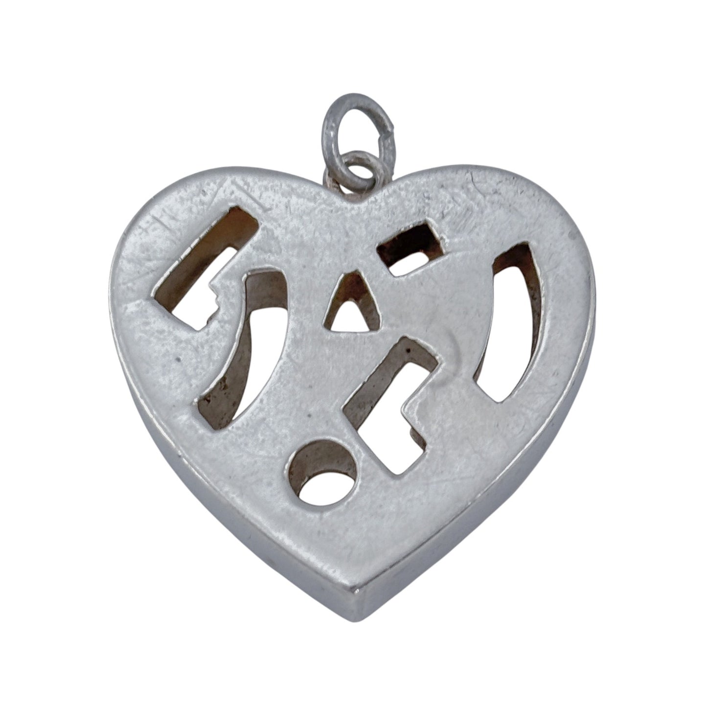 Vintage Sterling Silver 925 Cutout Heart Pendant