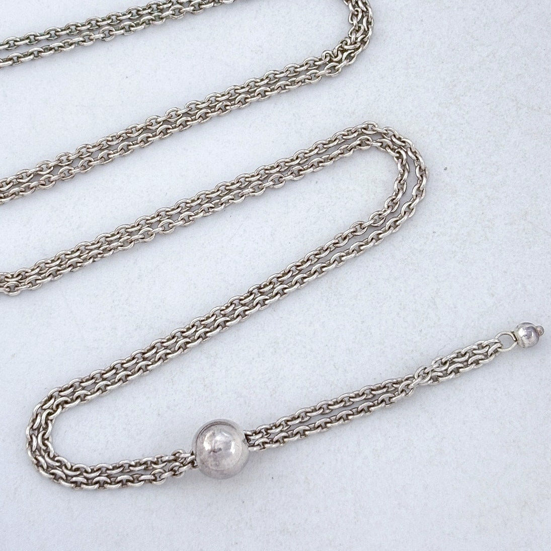 Vintage Sterling Silver 925 Ball Chain Necklace Up to 36"