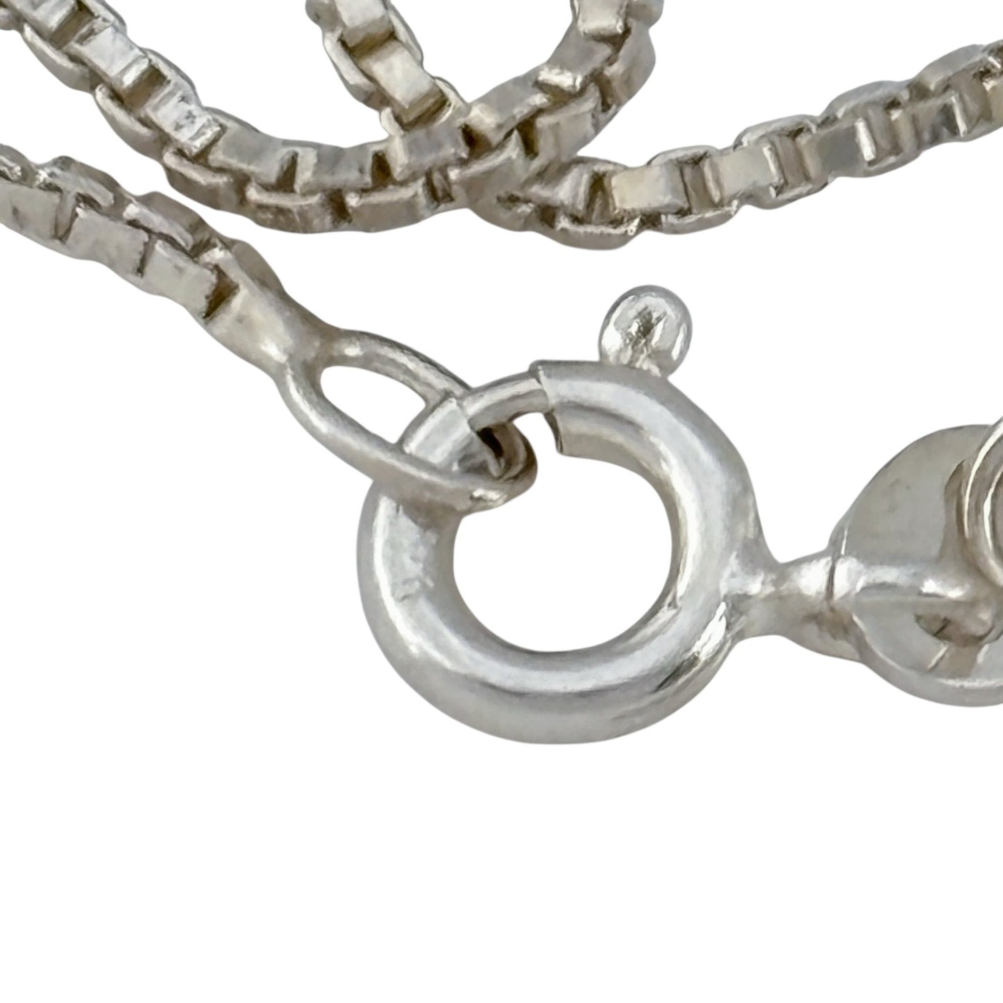 Vintage Italian Sterling Silver 925 Box Chain Necklace 16"