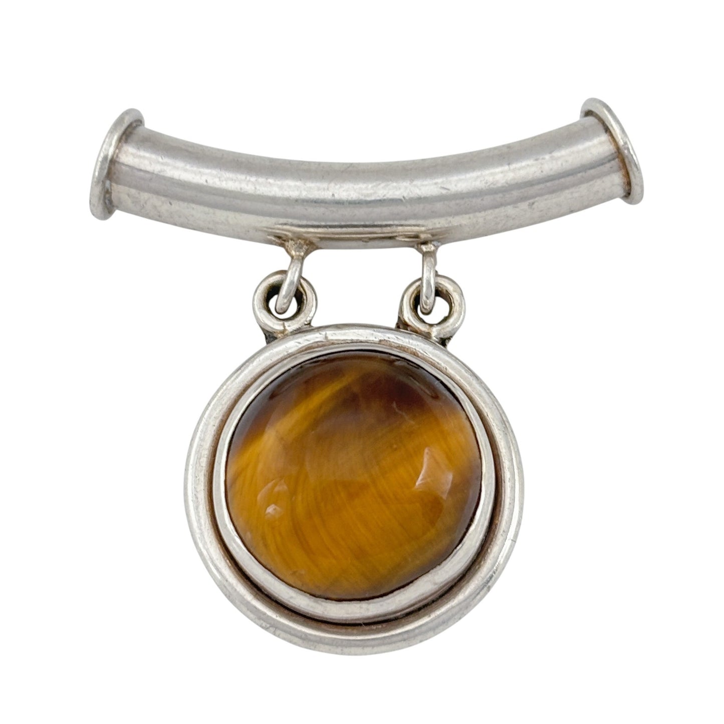 Vintage Sterling Silver 925 Tiger Eye Pendant