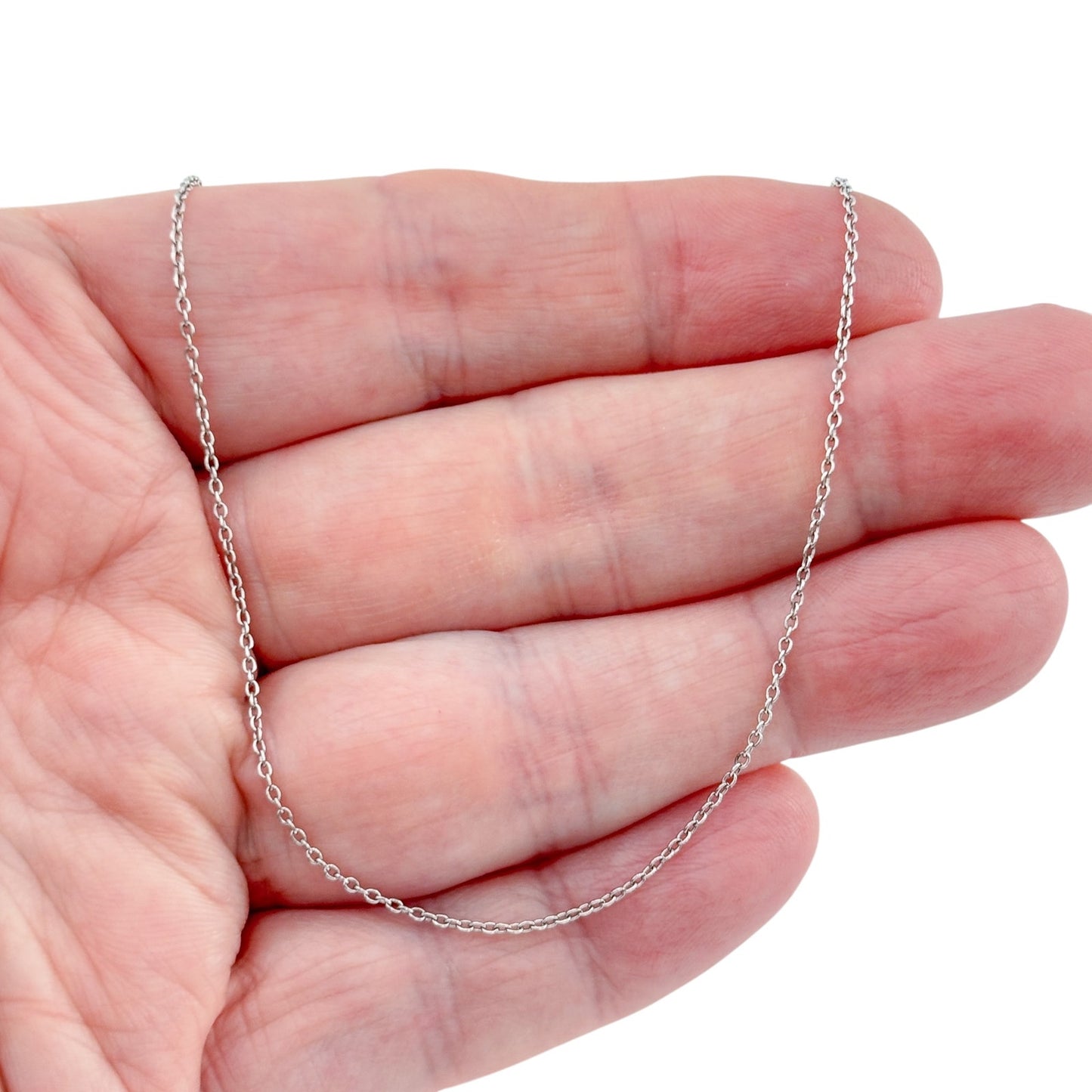 Vintage Sterling Silver 925 Cable Link Chain Necklace 18"