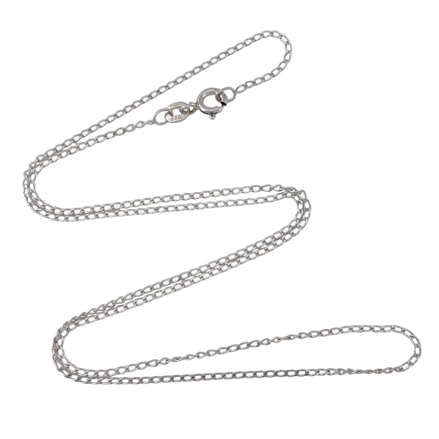 Vintage Sterling Silver 925 Curb Link Chain Necklace 18"