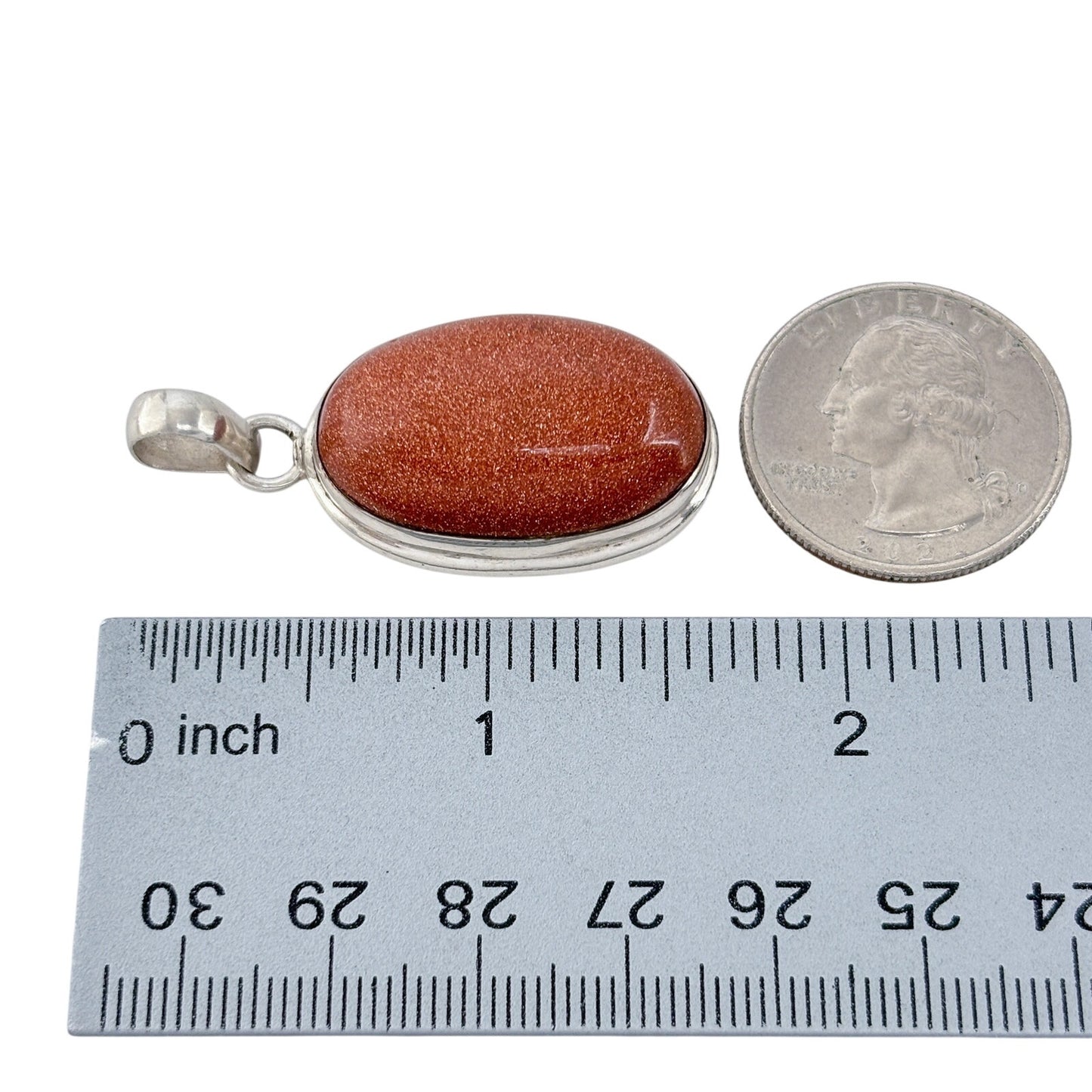 Vintage Sterling Silver 925 Sunstone Pendant