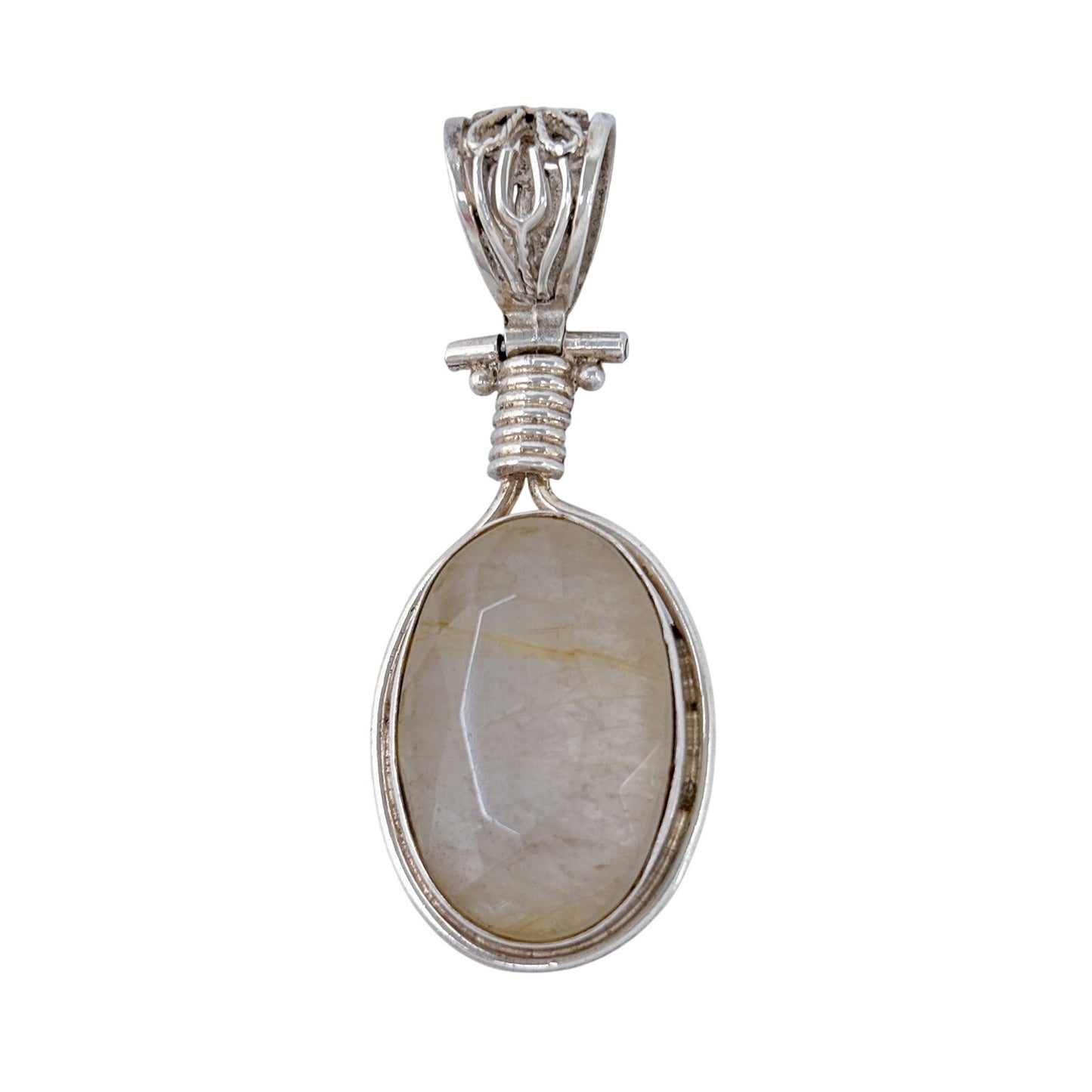 Vintage Sterling Silver 925 Quartz Pendant