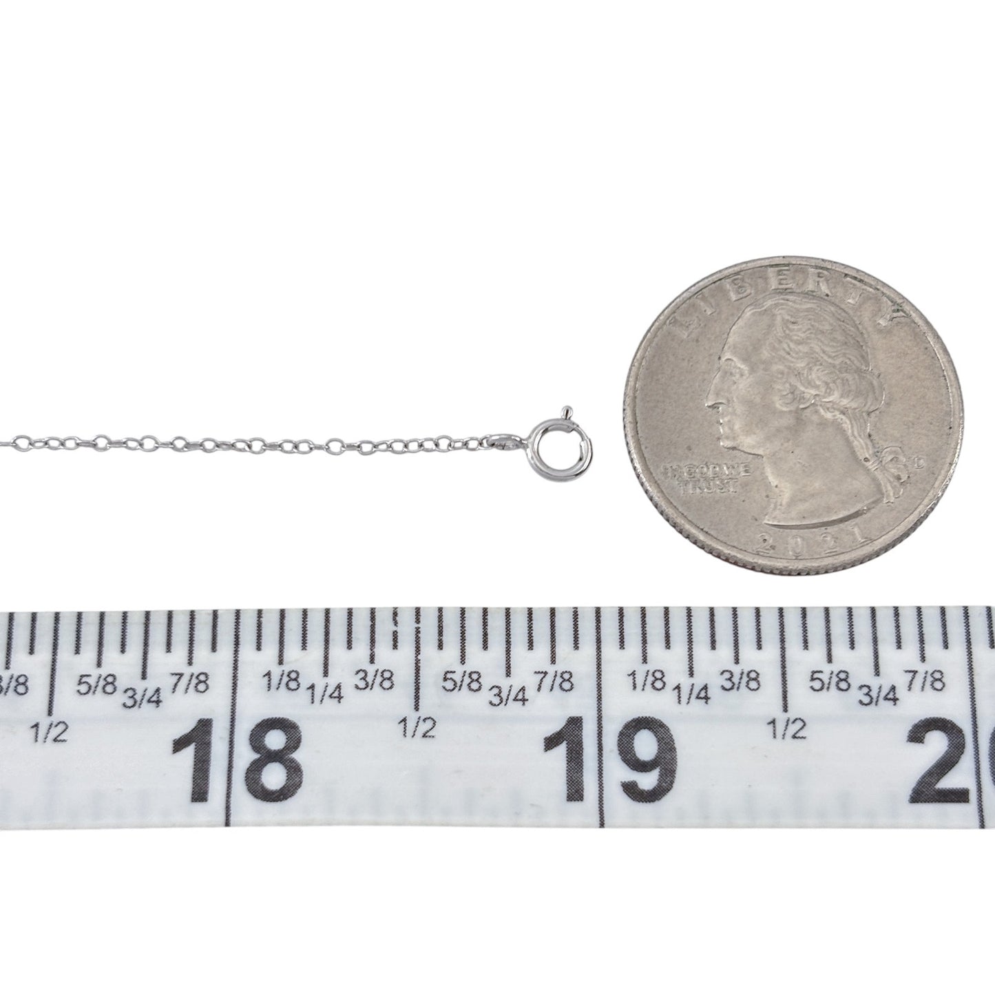 Vintage Sterling Silver 925 Cable Link Chain Necklace 17"-19"
