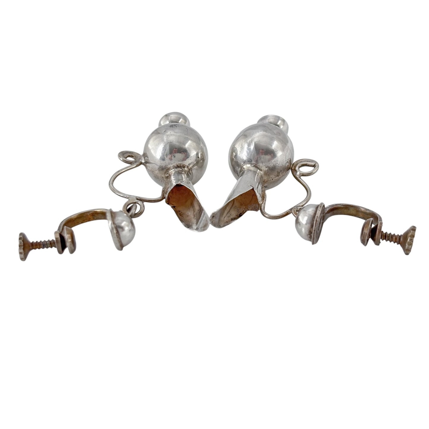 William Spratling Sterling Silver 925 Pitcher Screw-Back Earrings