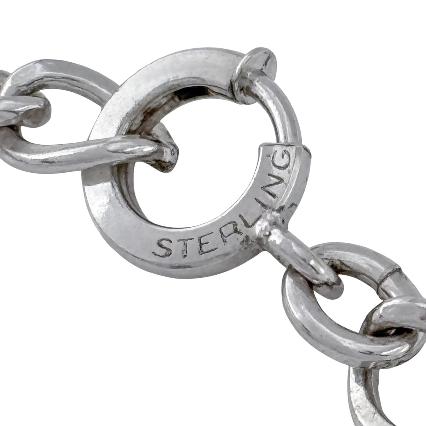 Vintage Sterling Silver 925 Double Bell Charm Bracelet 7.25"