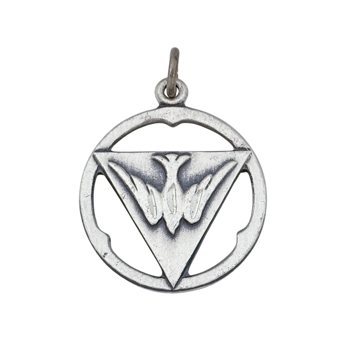Vintage Sterling Silver 925 Triangle Dove Pendant