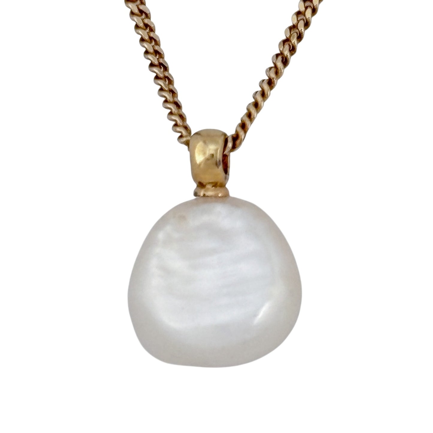 Vintage Gold-Tone Sterling Silver 925 Pearl Pendant Necklace 24", 25", 26"