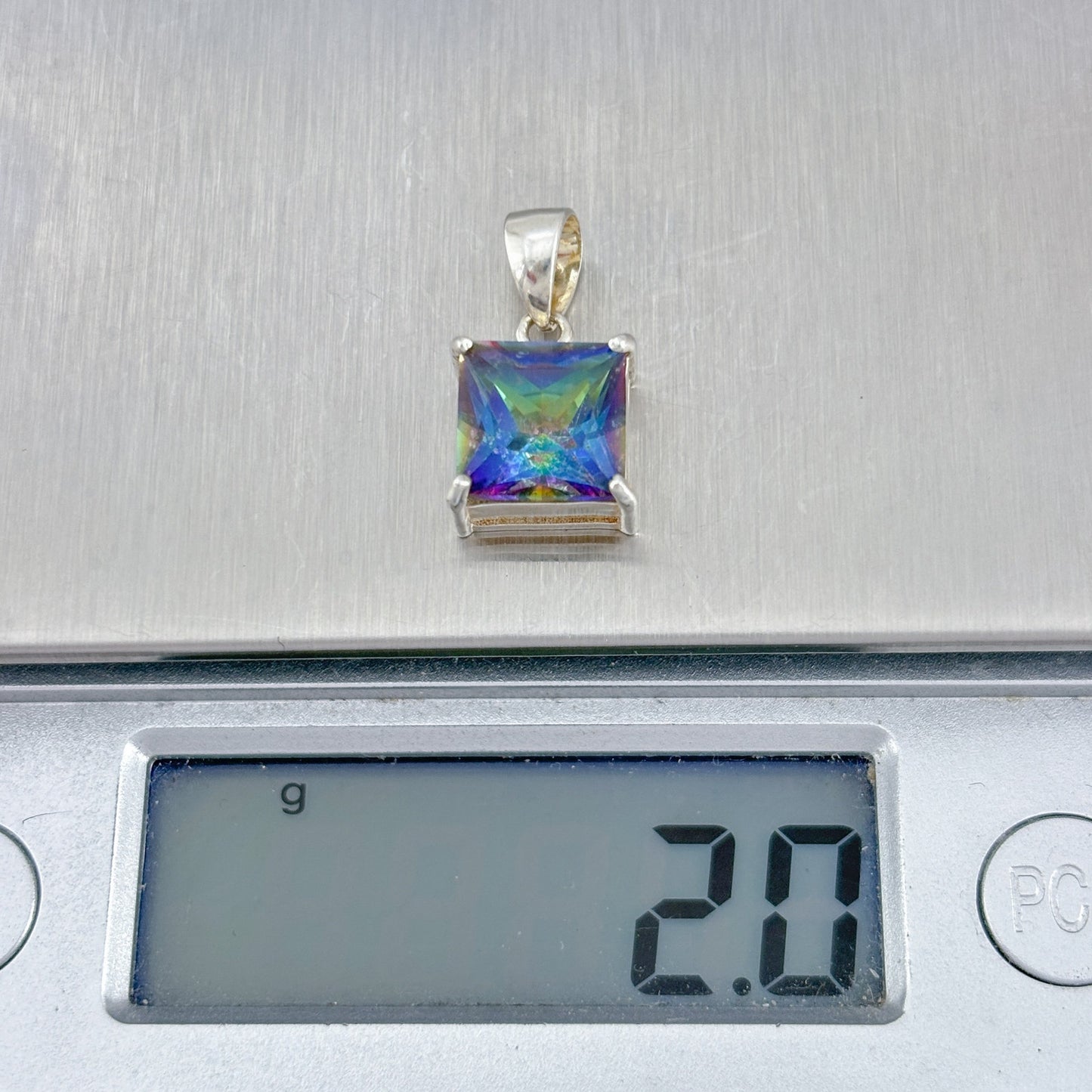 Vintage Sterling Silver 925 Mystic Quartz Pendant